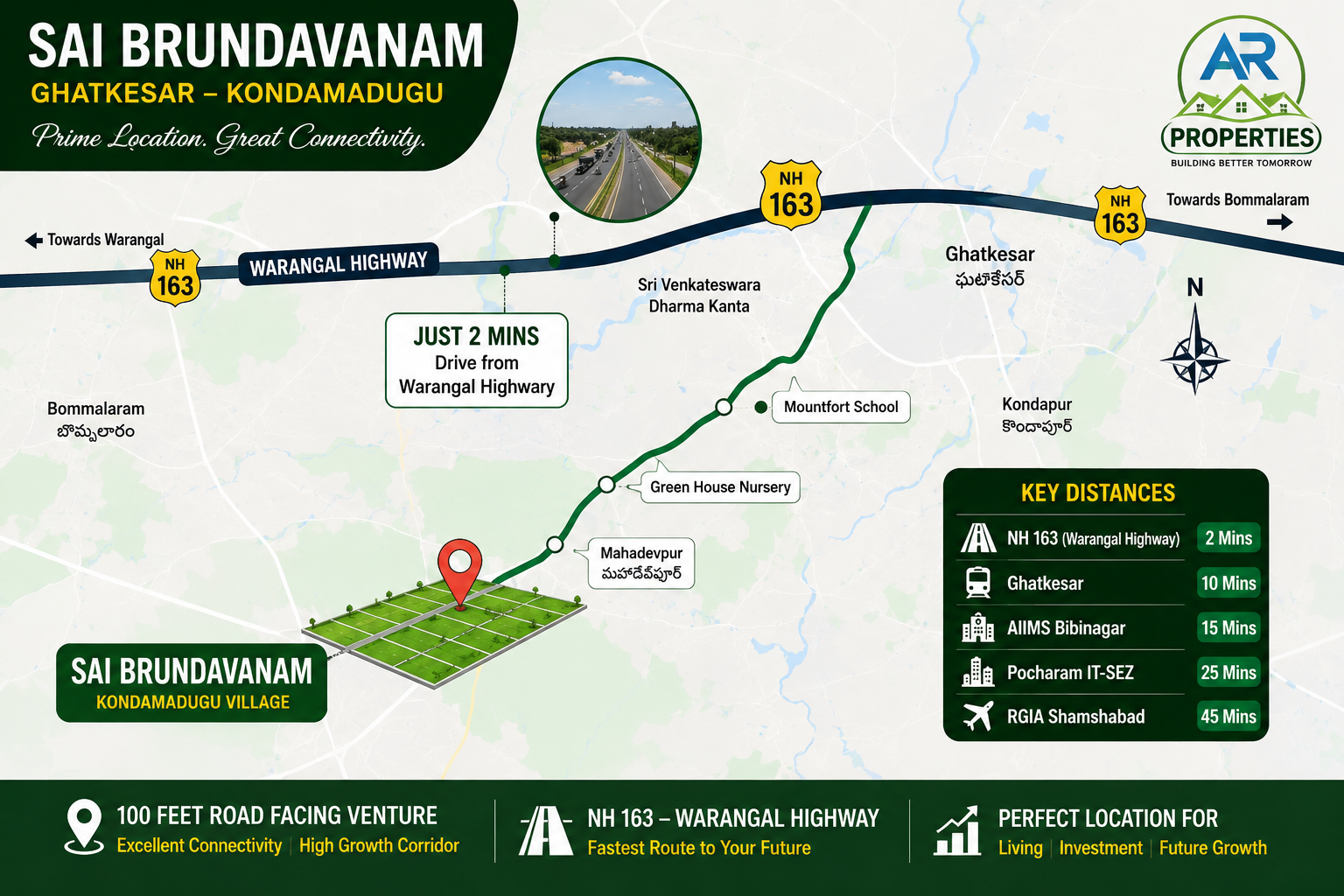 Sai Brindavanam location route map